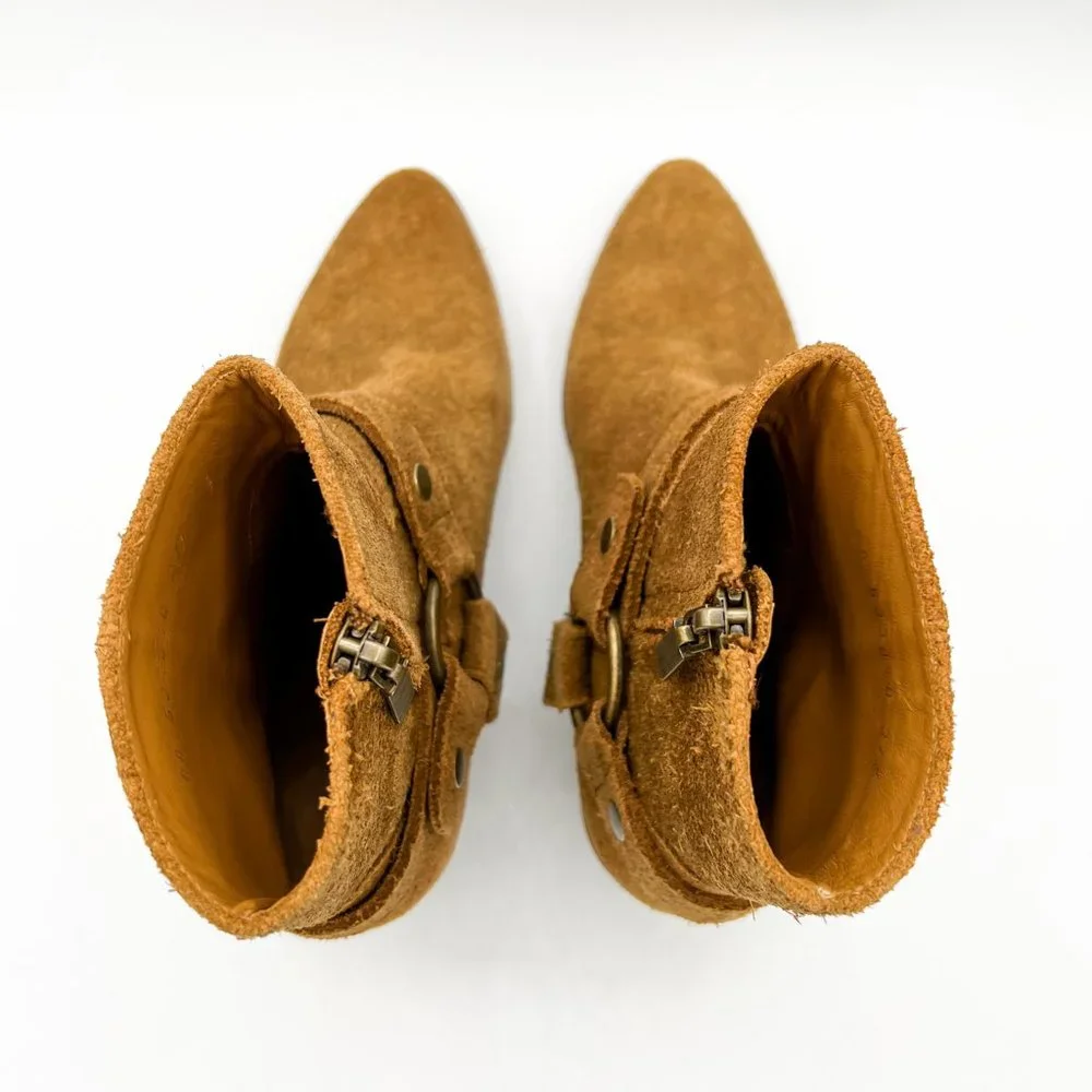 Saint Laurent Brown Leather Suede Wyatt Harness Boots/ New without Box - Picture 6 of 13